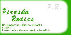 piroska radics business card